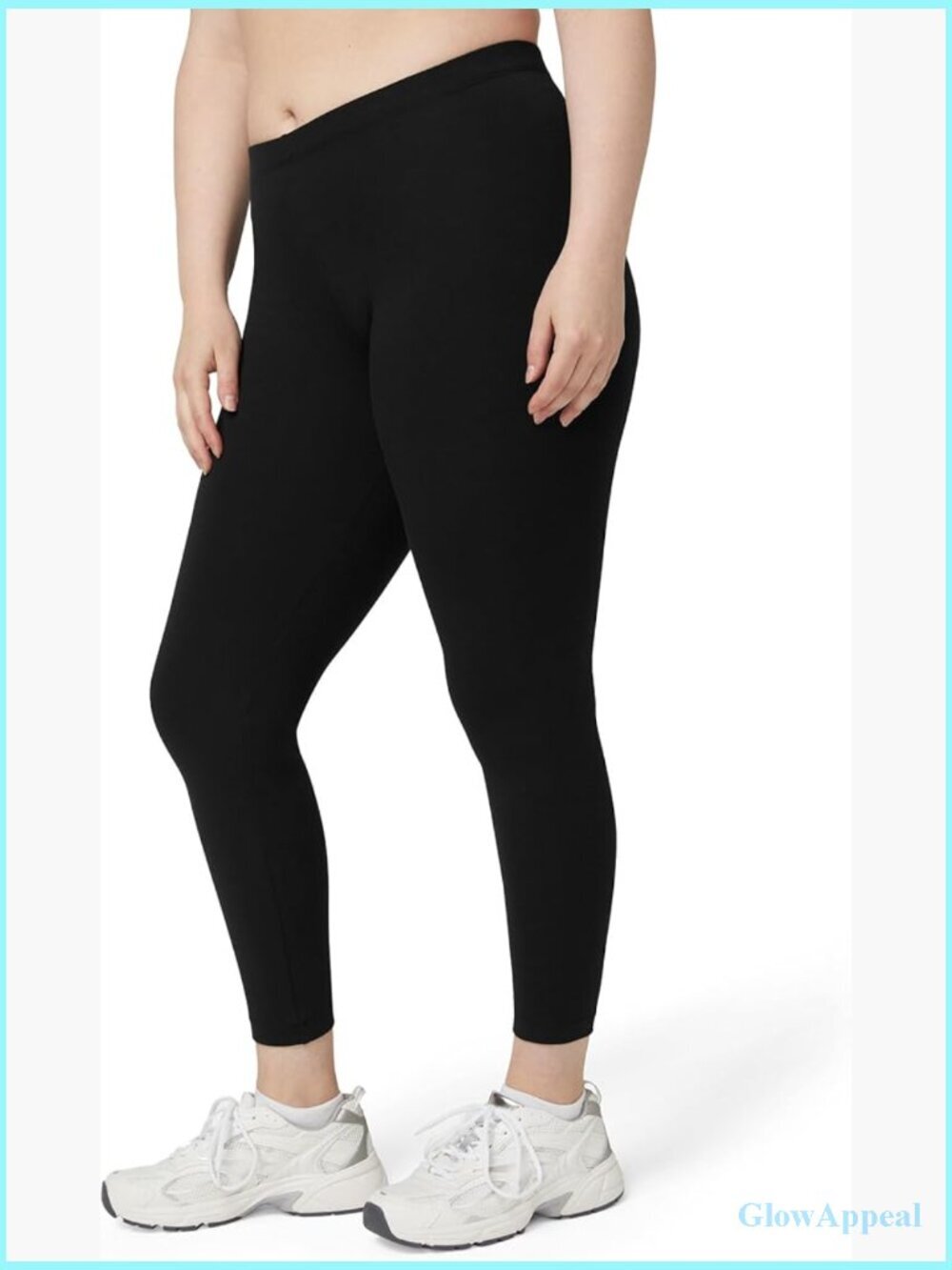 Soft Cotton Leggings - High Waist Tapered Leg Stretchy Workout Pants